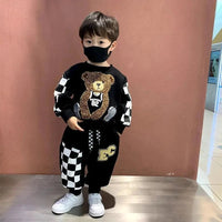 Children Baby Fashion Hoodies Boys Girls Clothing Sets Spring and Autumn Kids Long Sleeve Sweatshirt+Pants Casual Outfit Good Vibrations
