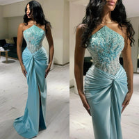 Customized Classic Modern Style Formal Evening Strapless Mermaid Beadings Bespoke Occasion  Prom Dresses Good Vibrations