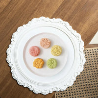 34CM Silicone Placemat Round Flower Coffee Dinner Table Mat Embossed Pink Coaster Heat Resistant Kitchen Tableware Dining Mat Good Vibrations