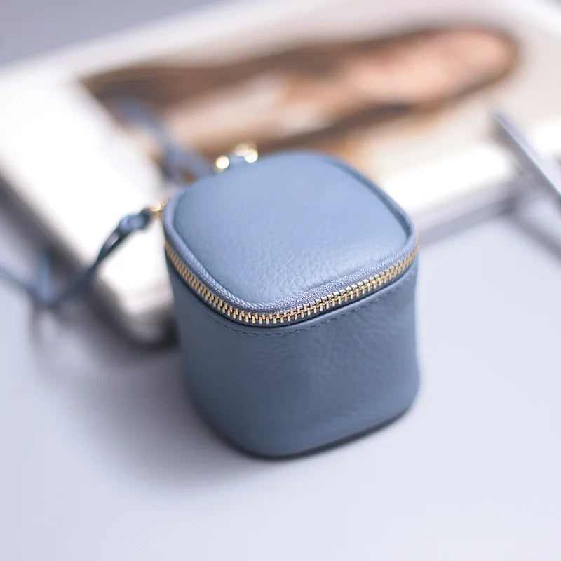 WERLLANDS PU Leather Pebbled Cube Coin Purse Good Vibrations