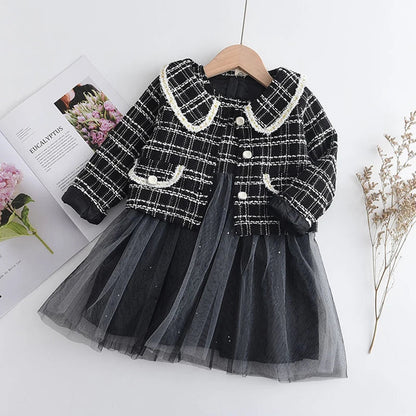 Bear Leader Fashion Kids Girls Princess 2pcs Clothes Set Autumn Winter Children Coat Outwear+Skirts Vintage Outfits Suit 2-12Y Good Vibrations