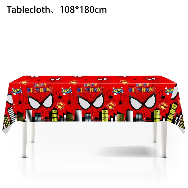 Cartoon Spider Theme Party Decor Tablecloth Party Supplies Table Cover Supers Heros Boys Favor Baby Shower Birthday Party Gifts Good Vibrations