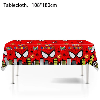 Cartoon Spider Theme Party Decor Tablecloth Party Supplies Table Cover Supers Heros Boys Favor Baby Shower Birthday Party Gifts Good Vibrations