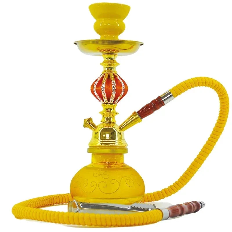 Black Blue Green Red White Yellow,10.6in\27cm Small,Single\Double Hose 1\2,Bar Shisha Full Set Luxury Smoking Pipe Hookah Set Good Vibrations
