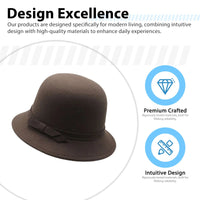 Summer Hats French Warm Bucket Hat Large Brim Bell Crown Flatters Face Shape for Women Daily Commute Vacations Autumn Winter Good Vibrations