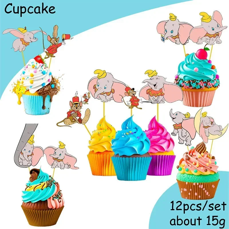 Dumbo Cute Birthday Party Decorations Tableware Kids  Cups Plates Tablewares Set Baby Shower Party Supplies for Children's Day Good Vibrations