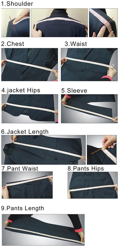 Men's Suit 2 Piece Suit   Jacket Pants Formal Wedding Tuxedo Groom Clothes Custom Color Blazer XS-5XL Good Vibrations