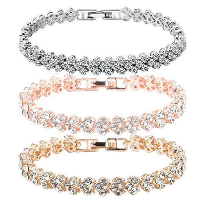 Elegant Bracelet for Women Chain Cubic Zircon Rhinestone Shiny Inlaid Bangle Bracelet Gifts Good Vibrations
