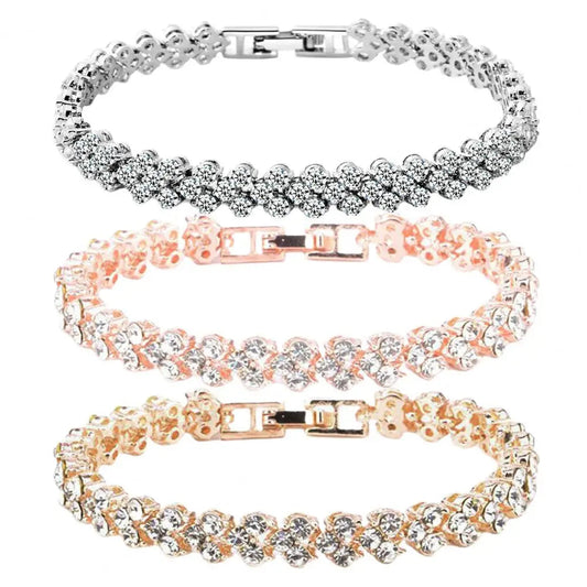 Elegant Bracelet for Women Chain Cubic Zircon Rhinestone Shiny Inlaid Bangle Bracelet Gifts Good Vibrations