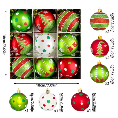Christmas Ball Decoration Green Monster Xmas Tree Ornament Green Painted Xmas Hanging Tree Pendant New Year Christmas Home Decor Good Vibrations