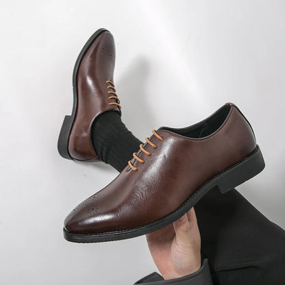 Men's Dress Shoes Trend Wedding Social Casual Leather Men Office Casual Business Shoes High Quality Formal Oxford Shoes Male Good Vibrations