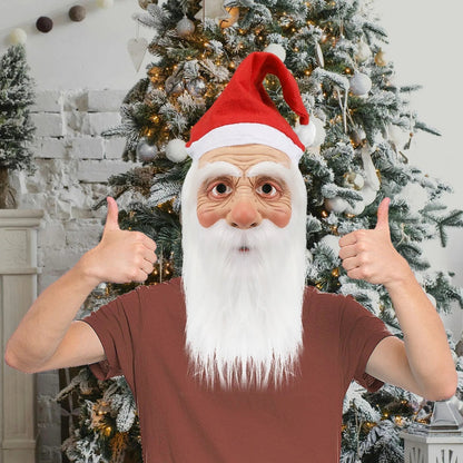 Merry Christmas Santa Claus Latex Mask Outdoor Ornamen Cute Santa Claus Costume Masquerade Wig Beard Dress up Xmas Party Good Vibrations