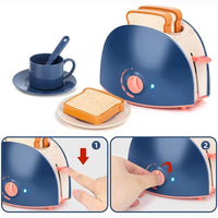 Mini Household Appliances Kitchen Toys Pretend Play Set with Coffee Maker Blender Mixer and Toaster for Kids Boys Girls Gifts Good Vibrations