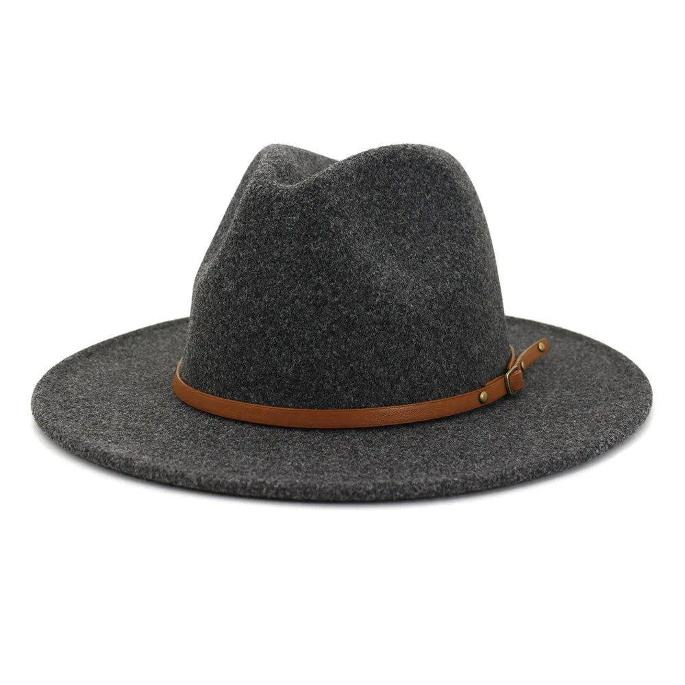 fedora hats for men and women couples jazz hats autumn and winter multicolor fashion wild warm flat brimmed hat Good Vibrations