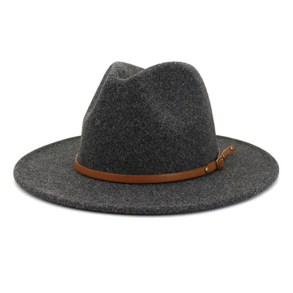 fedora hats for men and women couples jazz hats autumn and winter multicolor fashion wild warm flat brimmed hat Good Vibrations