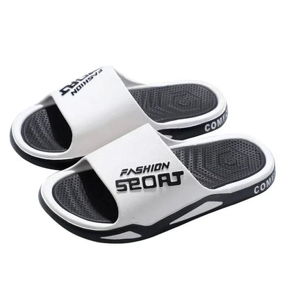 Summer Men Slippers Fashion Trendy Flip Flops Bathroom Slippers Outdoor Non-Slip Sporty Style Open Toe Beach Slippers Good Vibrations