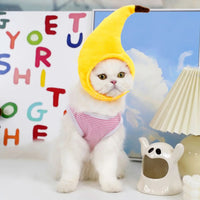 Cute Cat Turkey Hat Funny Hand-made Banana Puppy Caps Pets Halloween Party Cosplay Headwear Adjiustable Cat Hat Hair Decoration Good Vibrations