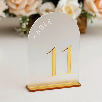 Frosted Arch Acrylic Table Numbers Table Signs Wedding Table Decor Wedding Signage Black Table Numbers Wedding Reception Decor Good Vibrations