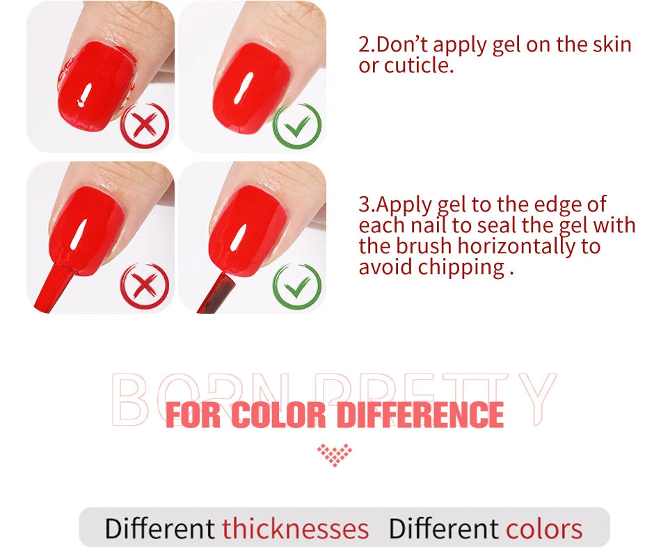 BORN PRETTY Milky Pink Rubber Base Gel Nail Polish Glitter 15ml Semi-Permanent Varnish Soak Off Self Leveling UV LED Gel Good Vibrations
