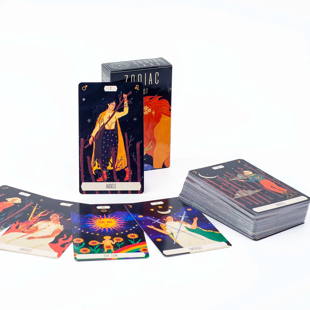 10.3x6cm Zodiac Tarot Cards for Fortune Telling And Divination Party Game Board Game Pack of 52 Unique Star Sign Cards Good Vibrations