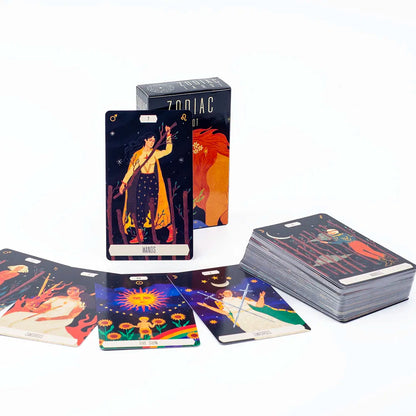 10.3x6cm Zodiac Tarot Cards for Fortune Telling And Divination Party Game Board Game Pack of 52 Unique Star Sign Cards Good Vibrations