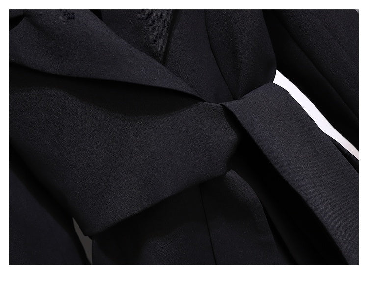 Blazer Women 2025 Spring New Fashion Women Clothing Suit Skirt Jacket Belt Waist Slim Suit Women Blazer Long Coat Black Blazers Good Vibrations