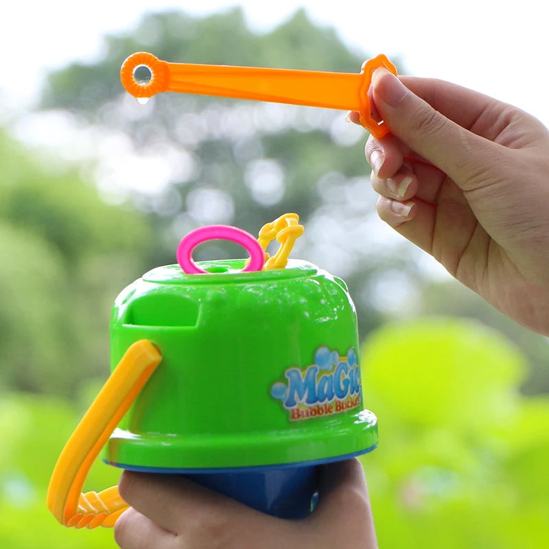 New Children Kids Boy Girl Blowing Bubble Toys Summer Anti-spill Bubble Bucket Outdoor Fun Toys Does Not Contain Water Good Vibrations