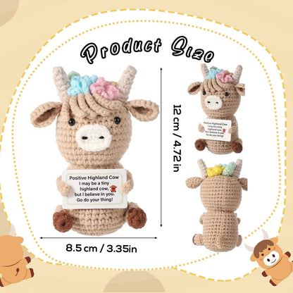 Positive Energy Duck Doll Hug Pocket Mini Handmade Plush Wool Knitting Dolls Funny Emotional Support Crochet Gift for Birthday Good Vibrations