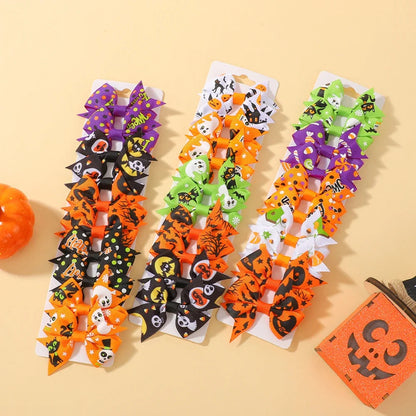 10Pcs/Set Baby Girl Halloween Hair Clips Pumpkin Bat Ornaments Hairpin Party Decoration Kids Hair Accessories Good Vibrations