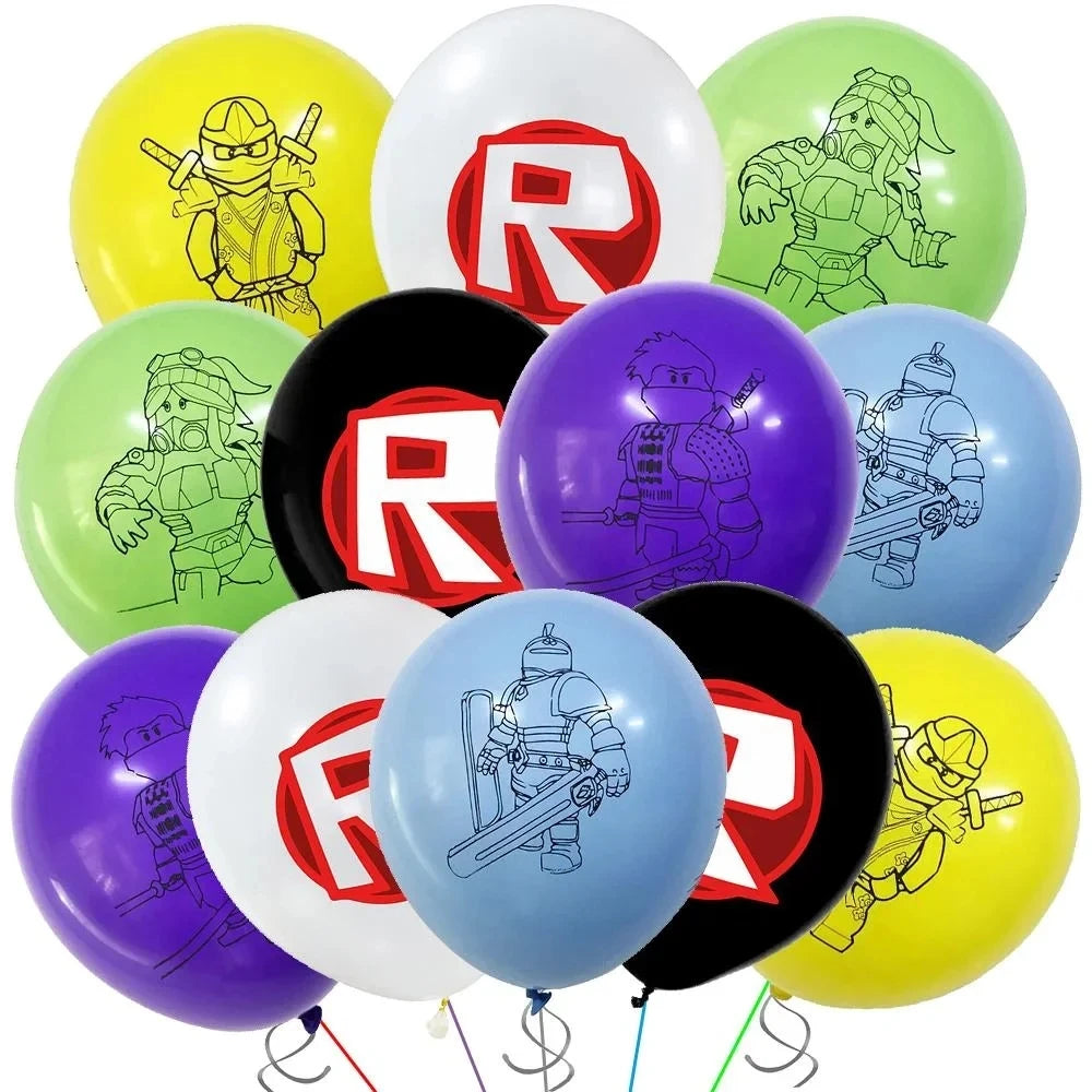 139PCS Roblox Birthday Decoration Party Kit Disposable Tableware Set Roblox Game Tablecloth Balloon Gift Bag Kids Party Supplies Good Vibrations