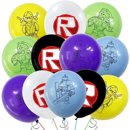 139PCS Roblox Birthday Decoration Party Kit Disposable Tableware Set Roblox Game Tablecloth Balloon Gift Bag Kids Party Supplies Good Vibrations