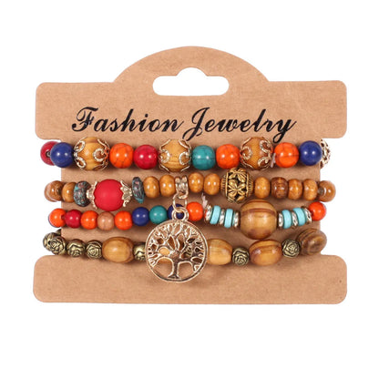 Bohemian Handmade Beads Bracelet Set For Women Summer Colorful Beaded Chain Bangle Men Boho Jewelry Accessories Good Vibrations