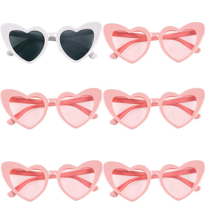 12/6pcs Wedding Bridesmaid Gifts Bridesmaid Hair Ties Scrunchies Heart Shaped Sunglasses Bachelorette Hen Party Bridal Favors Good Vibrations