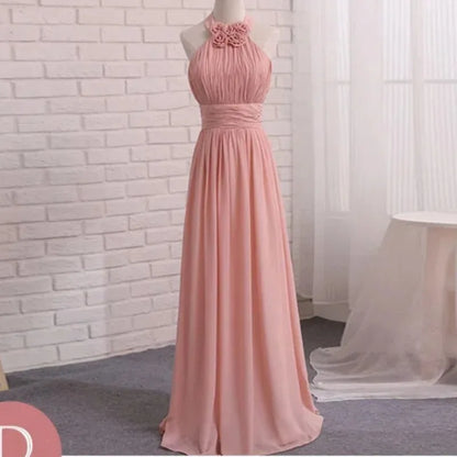 Customized Chiffon Dusty Pink Bridesmaid Dress Wedding Party Gowns Sweet Memory Bride Robes Formal Gowns For Long Prom Dresses
