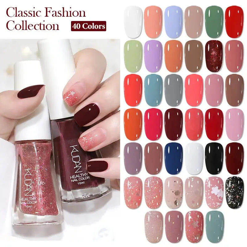 10ml Water-Base Nail Polish 40 Colors Air Dry Peel Off Nail Art For Manicure DIY Long Lasting Nail Supplies Painting Varnish Good Vibrations