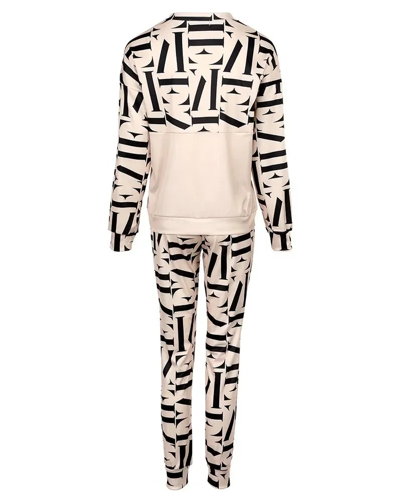 Pants Set Two Piece Sets Women Tracksuit Letter Print Vintage Boho Shirt Autumn Holiday Streetwear Y2k Jogging Ensemble 2 Pièces Good Vibrations