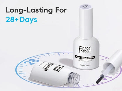 Peacecolor 10ML Nail Dehydrator & Primer and Nail Tools, Fast Dry Non Acid Primer for Gel Polish, Ideal Gift Choice Good Vibrations