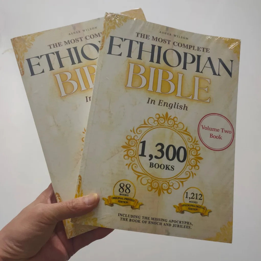 The complete 88 volume English version of the Ethiopian Bible, including missing apocrypha, Book of Enoch, and Jubilee. Good Vibrations