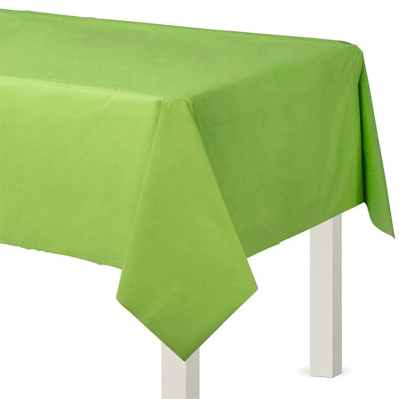 Green Solid Color Party Set Plastic Plate Cup Tablecloth Birthday Party Easter Day Baby Decoration Dinniware Party Supplies Good Vibrations