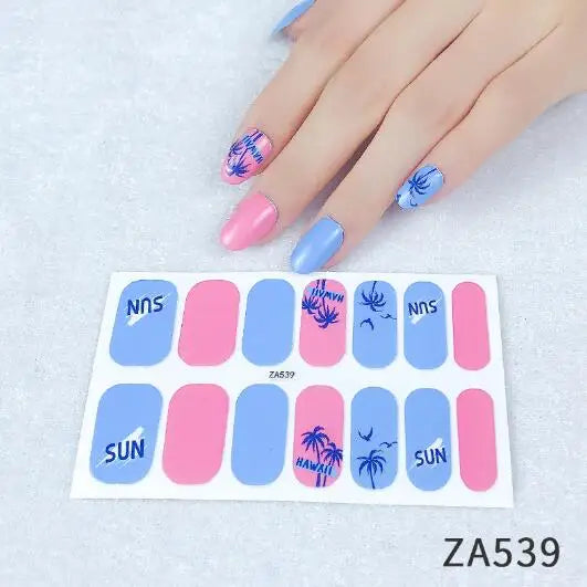 Nail Stickers DIY Decals For Nail Art Wraps Women Beauty Full Cover Nail Manicures Decorations Uñas Postizas Press On Nails Good Vibrations