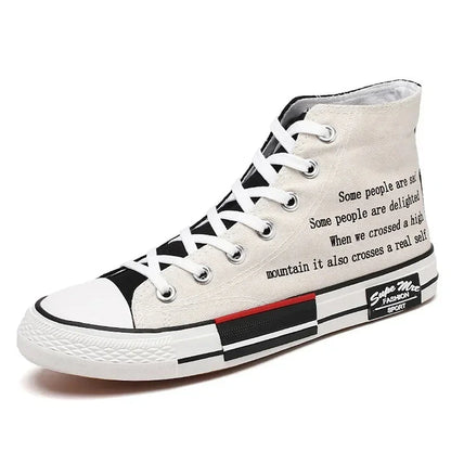 High Top Shoes Women Plus Size 270 mm Designer Sneakers 2020 Fashion High Top Sneakers Autumn Women's Canvas Shoes Good Vibrations