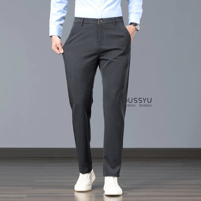 New Spring Summer Luxury Formal Pants Men Business Banquet Party Gentleman France Work Office Formal Pantalones Hombre Clothing Good Vibrations