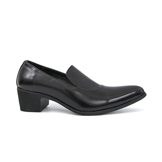 Mens Dress Shoes High Heels 5 Cm Height Luxury Genuine Leather Handmade Wedding Social Formal Shoes Male Oxford Footwear Good Vibrations
