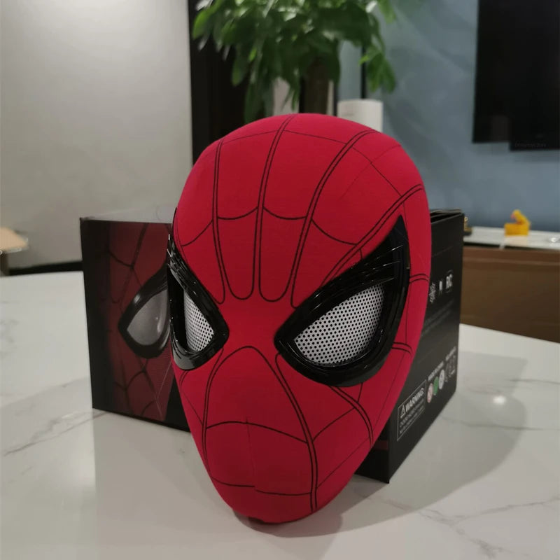 Spider Man Can Blink Masks Cosplay Miles Headgear Moving Eyes Model Party Props Elastic Toys Adults Kids HalloweenChristmasGifts Good Vibrations
