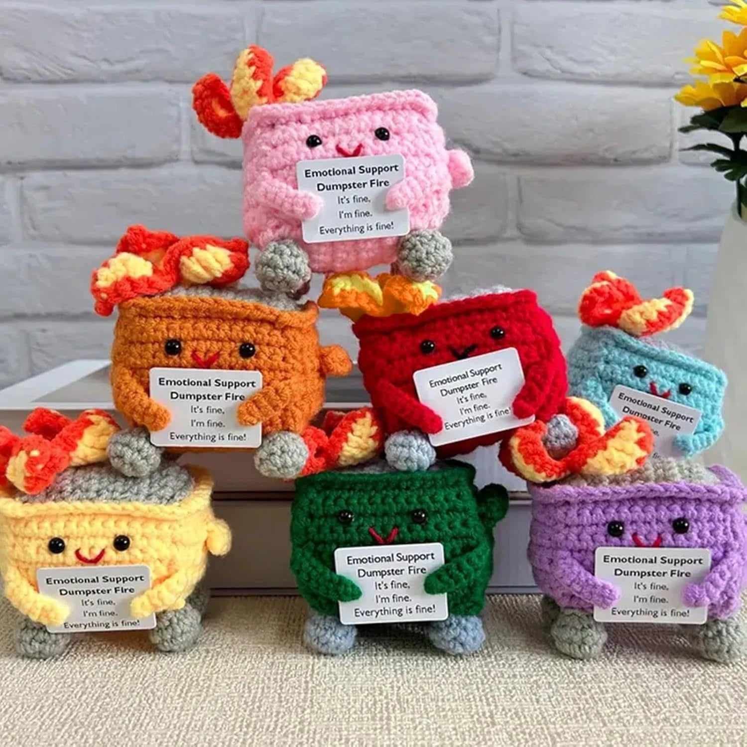 1pc Emotional Support Gifts, Handmade Creative Plush Desktop Decoration Ornaments, Interesting Mini Cute Home Furnishings Decoration, Gifts Suitable for Holiday and Birthday to Encourage Friends, Home Decorations Good Vibrations