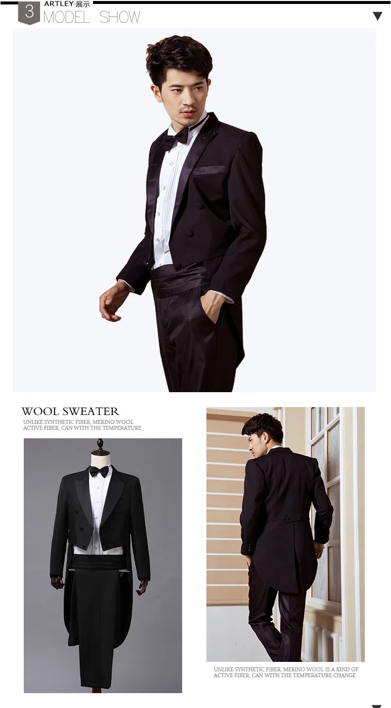 2024  Bent Flower Red/black /white Men's Dress Tuxedo Set Two-pieces,magician's Stage Performance, Conductor's Blazer Jacket Good Vibrations