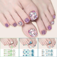 Nail Polish Film Toenail Stickers Solid Color Glitter Toe Nail Art Sticker DIY Waterproof Adhesive Nail Wraps Decals Decors Good Vibrations