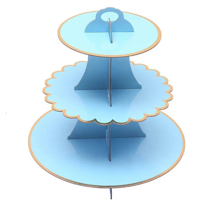 3-Layer Cake Stand Afternoon Tea Wedding Plate Party Tableware Disposable Birthday Tower Suitable for Wedding Good Vibrations