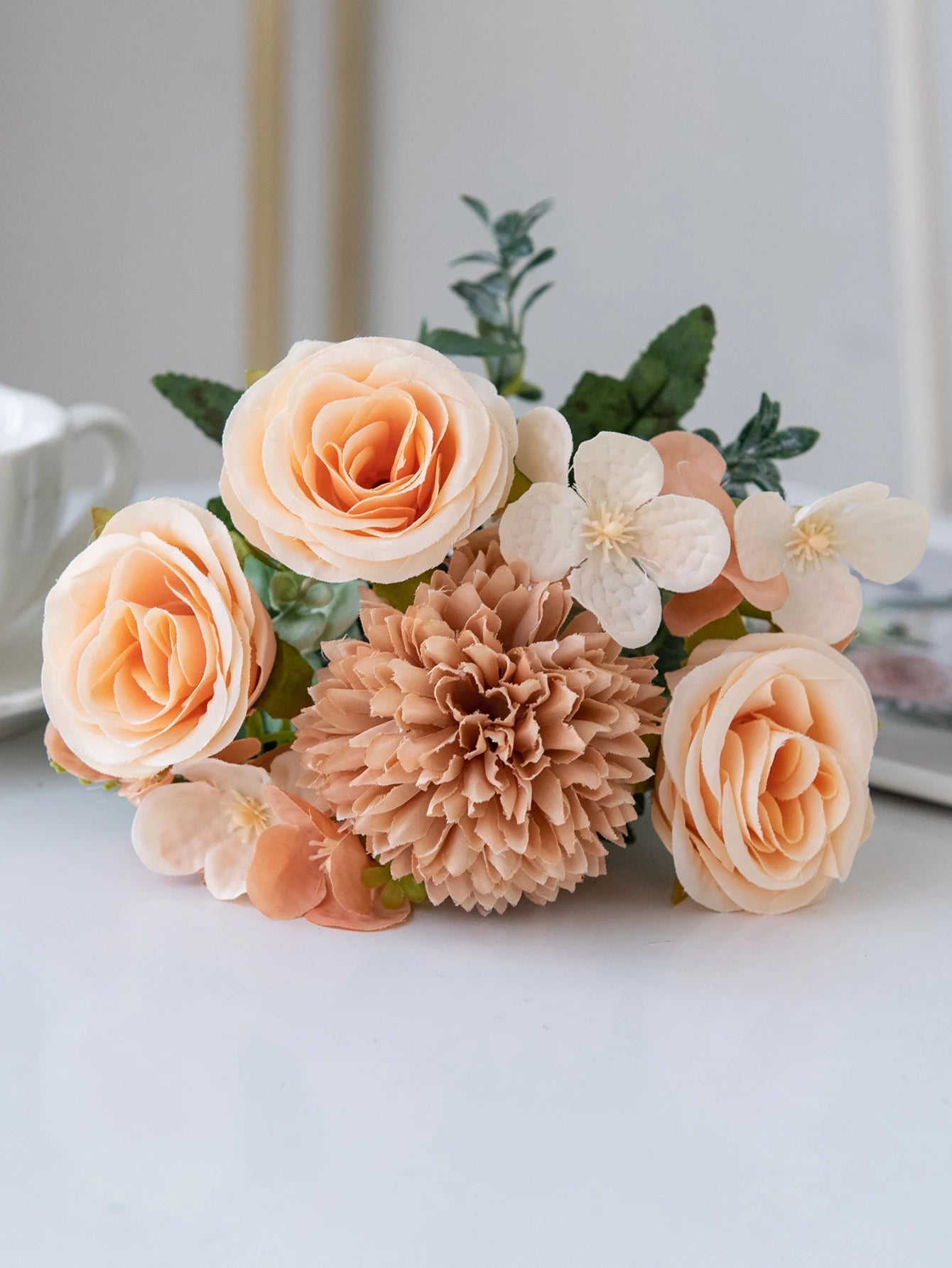 1PC Artificial Flowers Silk Rose Peony Bouquet Hydrangea Carnation Vases for Home Party Winter Wedding Decoration Fake Plant Good Vibrations