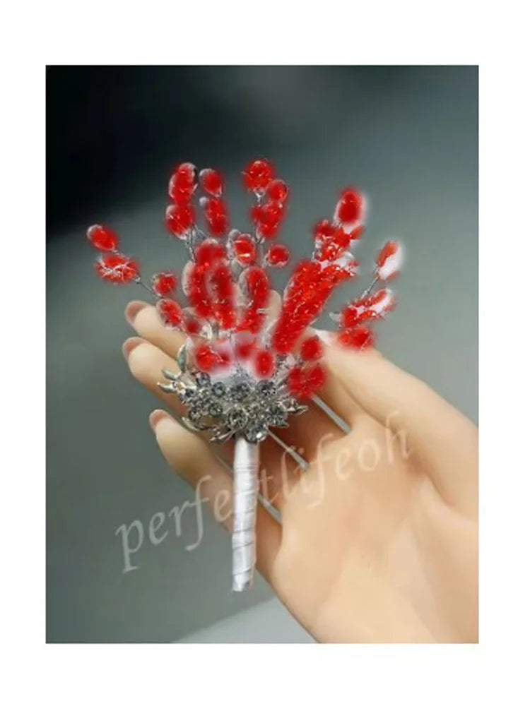 perfectlifeoh Wedding bouquet Bridal wedding bouquet holding hands Crystal boutique wedding bouquet Good Vibrations